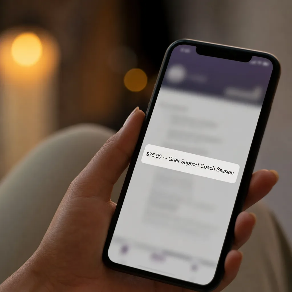 Your first paid session: payment received on the reader's phone